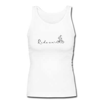 Ride On Women's Longer Length Fitted Tank - white