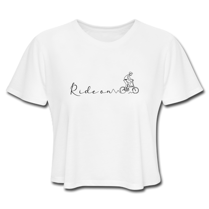 Ride On Women's Cropped T-Shirt - white