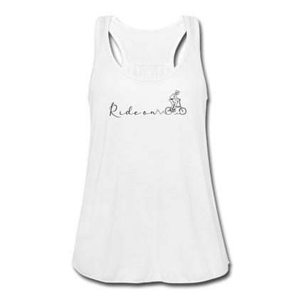 Ride On Women's Flowy Tank Top - white