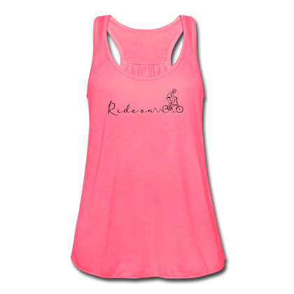 Ride On Women's Flowy Tank Top - neon pink