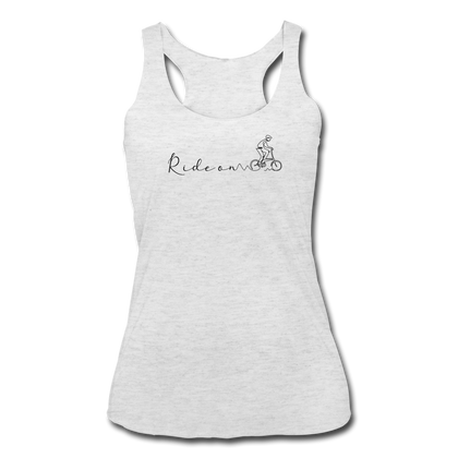 Ride On Women’s Tri-Blend Racerback Tank - heather white