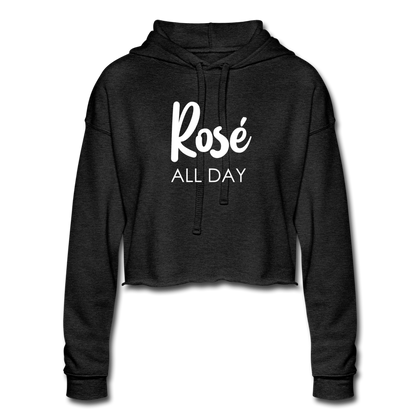 Rose All Day Women's Cropped Hoodie - deep heather