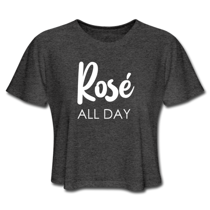 Rose All Day Women's Cropped T-Shirt - deep heather