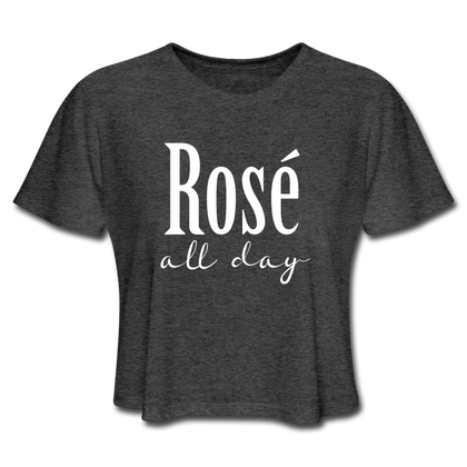 Rose All Day Women's Cropped T-Shirt - deep heather