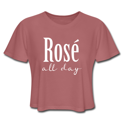 Rose All Day Women's Cropped T-Shirt - mauve