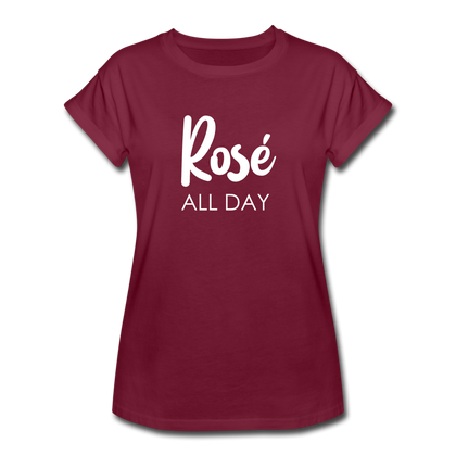 Rose All Day Women's Relaxed Fit T-Shirt - burgundy