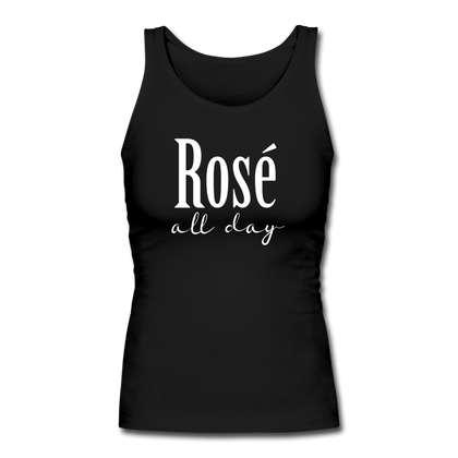 Rose All Day Women's Longer Length Fitted Tank - black