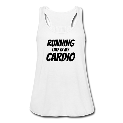 Running Late is my Cardio Women's Flowy Tank Top - white