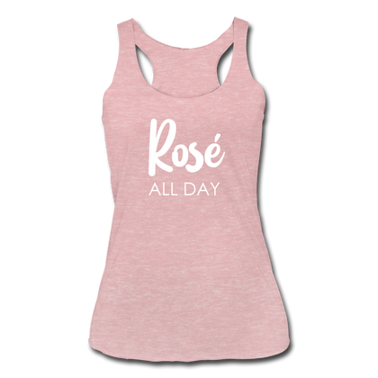 Rose All Day Women’s Tri-Blend Racerback Tank - heather dusty rose