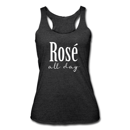 Rose All Day Women’s Tri-Blend Racerback Tank - heather black