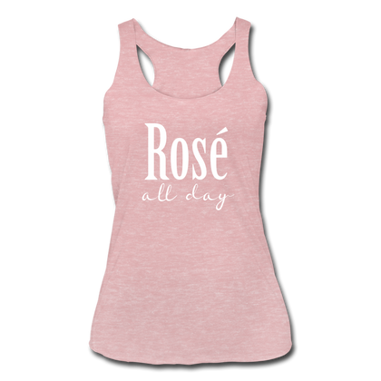 Rose All Day Women’s Tri-Blend Racerback Tank - heather dusty rose