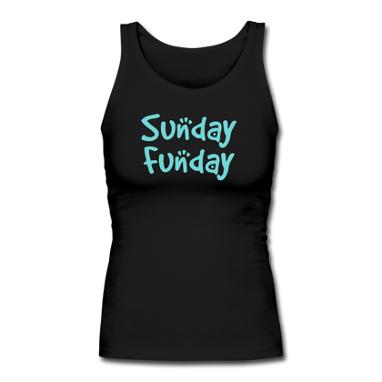 Sunday Funday Women's Longer Length Fitted Tank - black