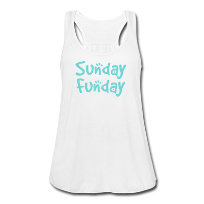 Sunday Funday Women's Flowy Tank Top - white