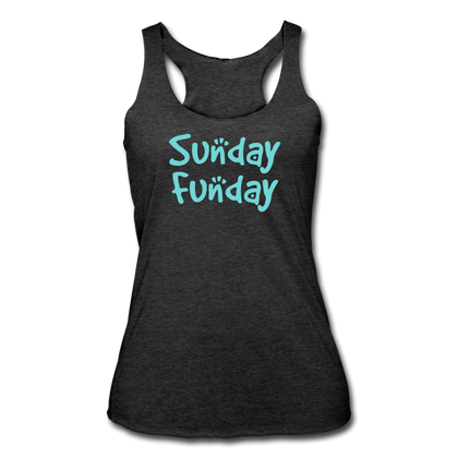 Sunday Funday Women’s Tri-Blend Racerback Tank - heather black