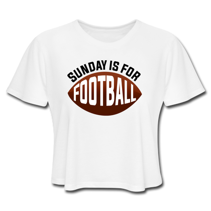 Sunday is for Football Women's Cropped T-Shirt - white