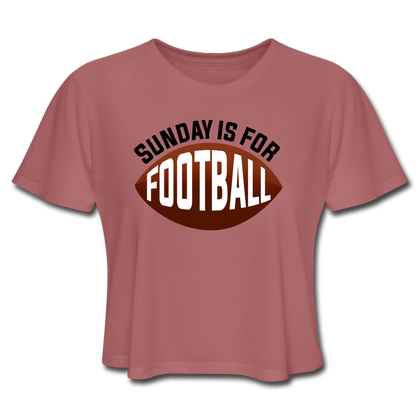 Sunday is for Football Women's Cropped T-Shirt - mauve