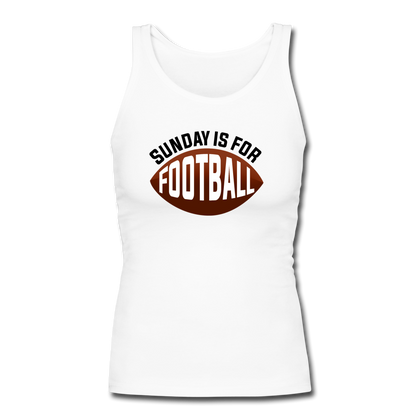 Sunday is for Football Women's Longer Length Fitted Tank - white