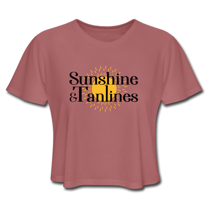 Sunshine & Tanlines Women's Cropped T-Shirt - mauve