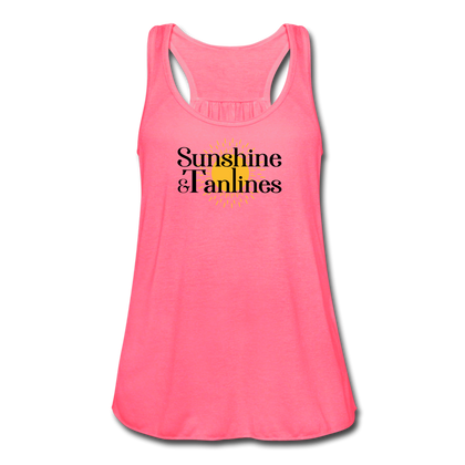 Sunshine & Tanlines Women's Flowy Tank Top - neon pink