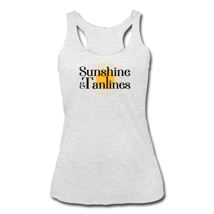 Sunshine & Tanlines Women’s Tri-Blend Racerback Tank - heather white