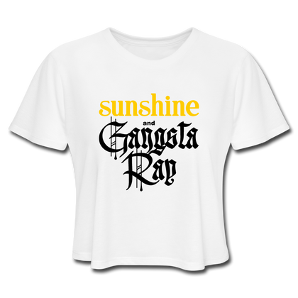 Sunshine and Gangsta Rap Women's Cropped T-Shirt - white