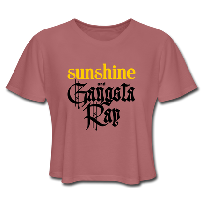 Sunshine and Gangsta Rap Women's Cropped T-Shirt - mauve