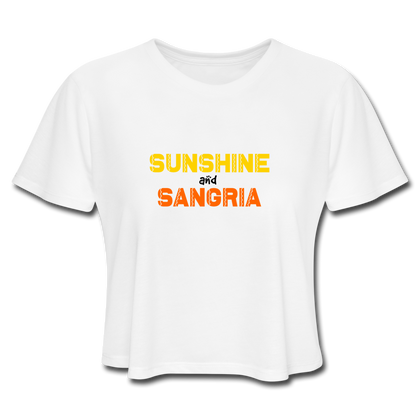 Sunshine and  Sangria Women's Cropped T-Shirt - white