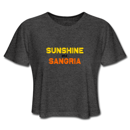 Sunshine and  Sangria Women's Cropped T-Shirt - deep heather