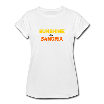 Sunshine and  Sangria Women's Relaxed Fit T-Shirt - white