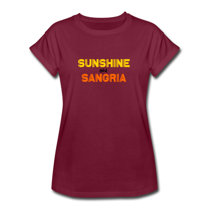 Sunshine and  Sangria Women's Relaxed Fit T-Shirt - burgundy