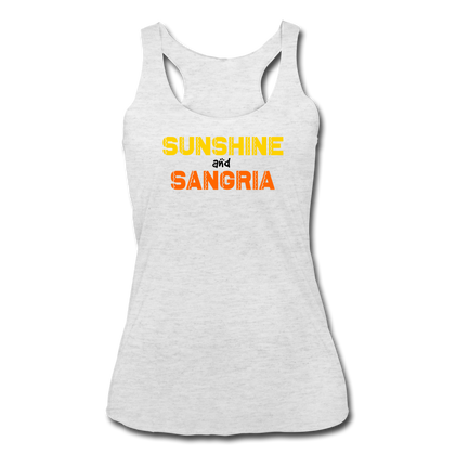 Sunshine and  Sangria Women’s Tri-Blend Racerback Tank - heather white