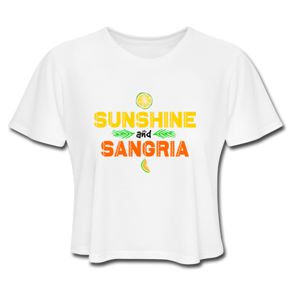 Sunshine and Sangria Women's Cropped T-Shirt - white