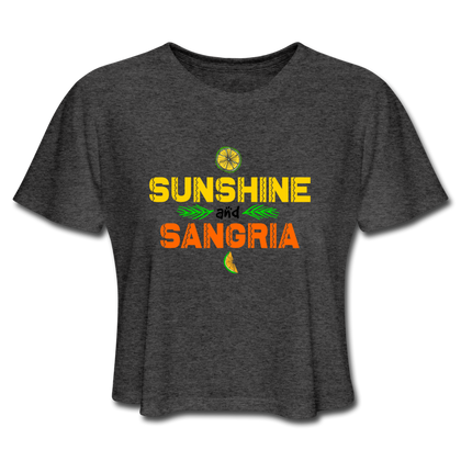 Sunshine and Sangria Women's Cropped T-Shirt - deep heather