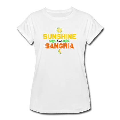 Sunshine and Sangria Women's Relaxed Fit T-Shirt - white