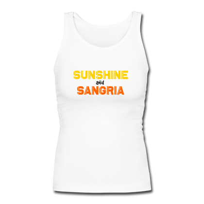 Sunshine and Sangria Women's Longer Length Fitted Tank - white