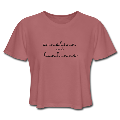 Sunshine and Tanlines Women's Cropped T-Shirt - mauve