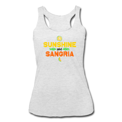 Sunshine and Sangria Women’s Tri-Blend Racerback Tank - heather white