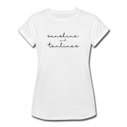 Sunshine and Tanlines Women's Relaxed Fit T-Shirt - white