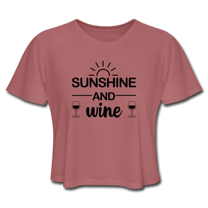 Sunshine and Wine Women's Cropped T-Shirt - mauve