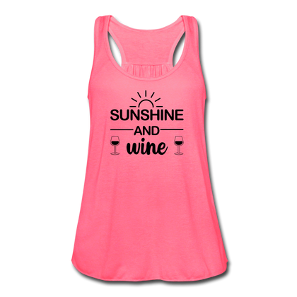 Sunshine and Wine Women's Flowy Tank Top - neon pink