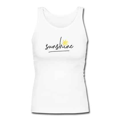 Sunshine Women's Longer Length Fitted Tank - white