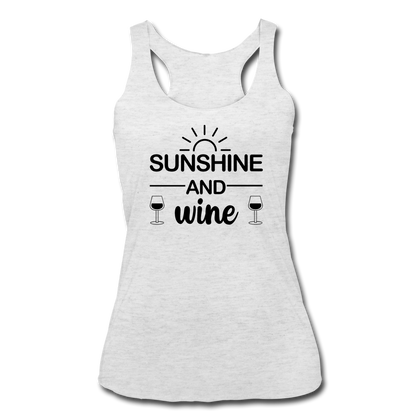 Sunshine and Wine Women’s Tri-Blend Racerback Tank - heather white