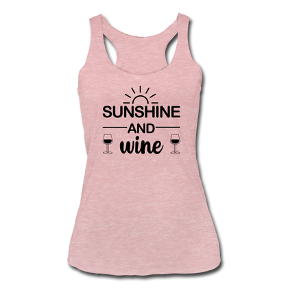 Sunshine and Wine Women’s Tri-Blend Racerback Tank - heather dusty rose