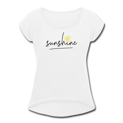 Sunshine Women's Roll Cuff T-Shirt - white