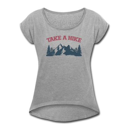 Take A Hike Women's Roll Cuff T-Shirt - heather gray