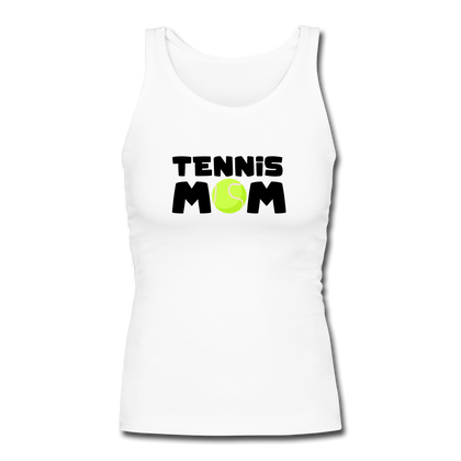 Tennis Mom Women's Longer Length Fitted Tank - white