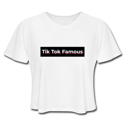 Tik Tok Famous Women's Cropped T-Shirt - white