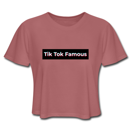 Tik Tok Famous Women's Cropped T-Shirt - mauve