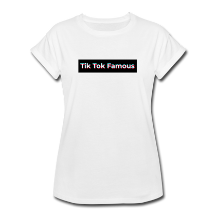 Tik Tok Famous Women's Relaxed Fit T-Shirt - white