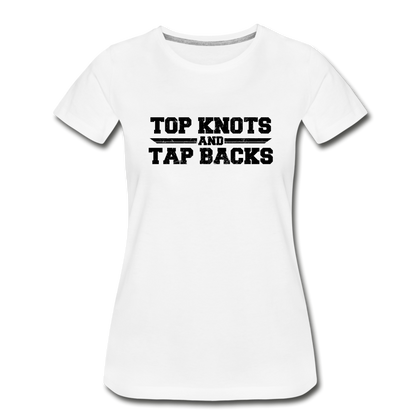 Top Knots & Tap Backs Women’s Premium Organic T-Shirt - white